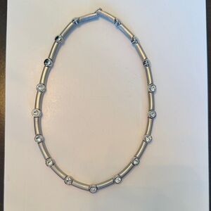 Elegant Silver Necklace with Crystal Accents